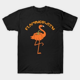 Flamingo funny halloween flamingoween pumkin casual T-Shirt